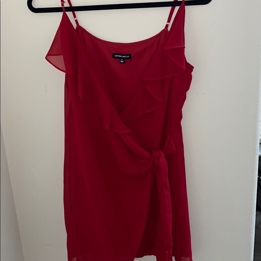 Red “Cotton Candy LA” cocktail dress